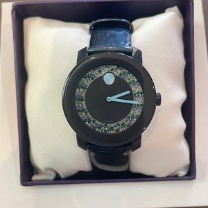 Movado Women’s Bold 3600320 Blue Leather Swiss Quartz Watch